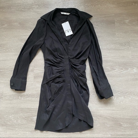 Zara Linen Draped Dress - Picture 6 of 10